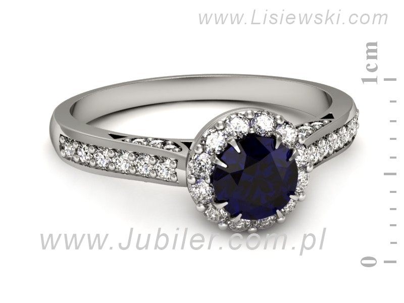 Złoty pierścionek ze spinelem i brylantami - p16230bsp — zdjęcie 2