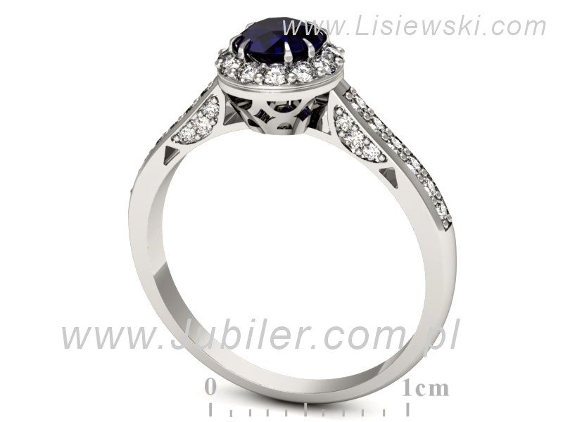 Złoty pierścionek ze spinelem i brylantami - p16230bsp — zdjęcie 3