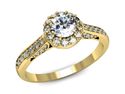 Złoty pierścionek z diamentami żółte złoto próba 585 - p16230zP