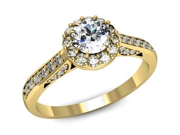 Złoty pierścionek z diamentami żółte złoto 585 - p16230zP - 1