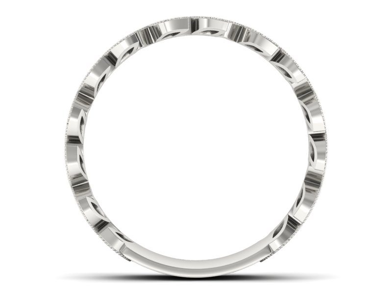 Pierścionek obrączka z brylantami białe złoto - p16231b — zdjęcie 2