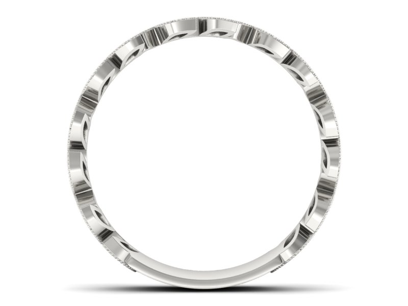 Obrączka białe złoto z granatami i brylantami - p16231bgr — zdjęcie 2