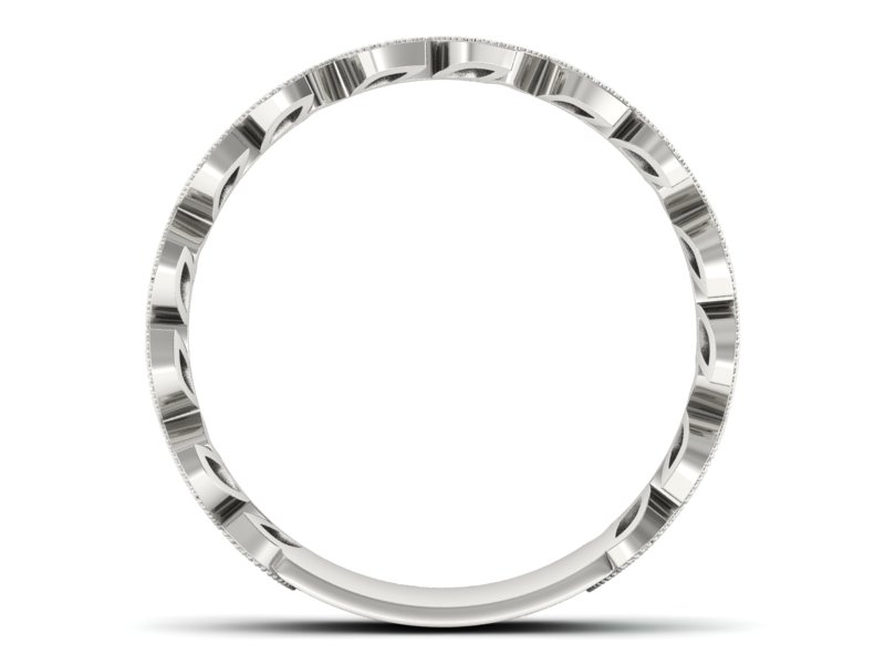 Obrączka białe złoto ze szmaragdami i brylantami - p16231bsm — zdjęcie 2