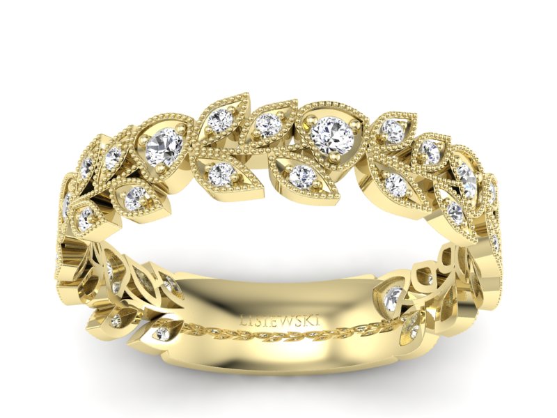 Obrączka z brylantami żółte złoto - p16231z