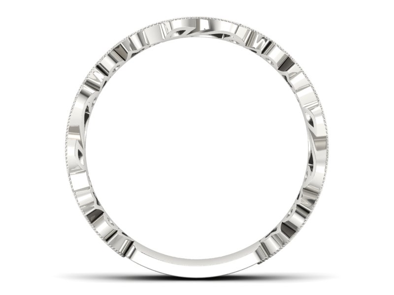 Pierścionek obrączka z brylantami białe złoto - p16232b — zdjęcie 2