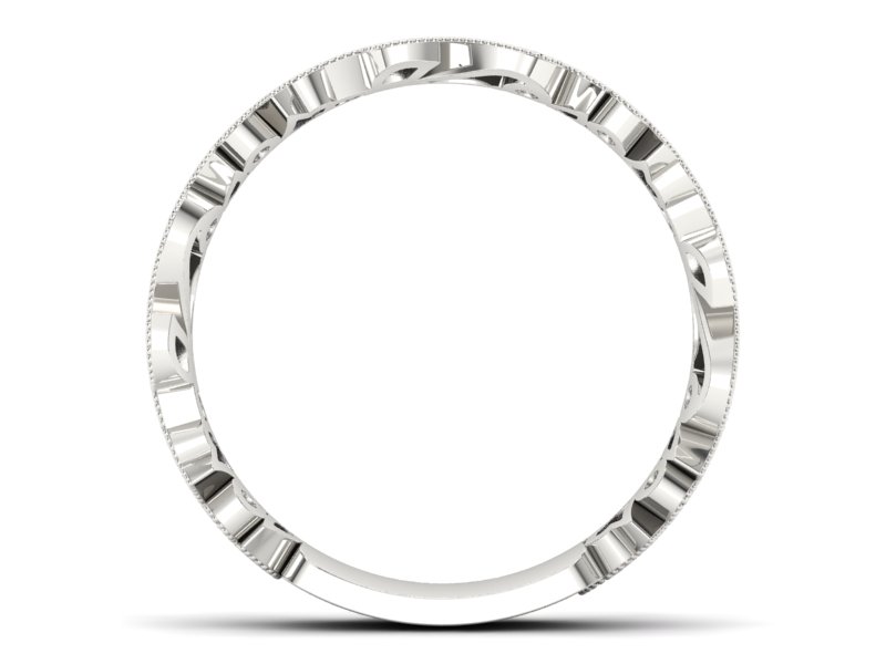 Obrączka białe złoto z ametystami i brylantami - p16232bat — zdjęcie 2