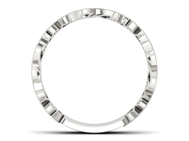 Obrączka białe złoto z granatami i brylantami - p16232bgr — zdjęcie 2