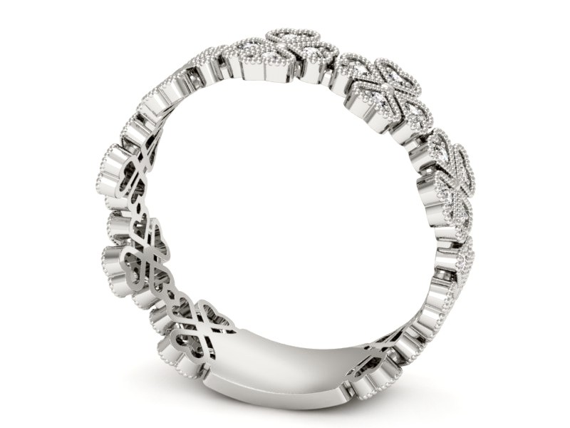 Pierścionek obrączka z brylantami białe złoto - p16233b — zdjęcie 3