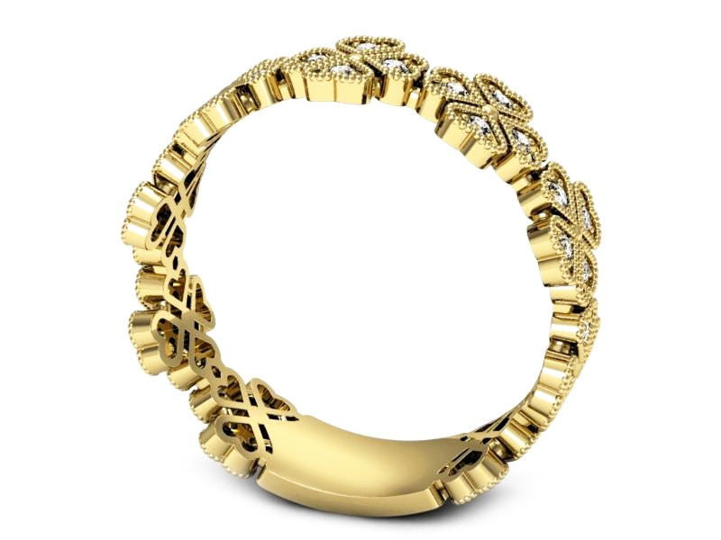 Obrączka z brylantami żółte złoto - p16233z — zdjęcie 3