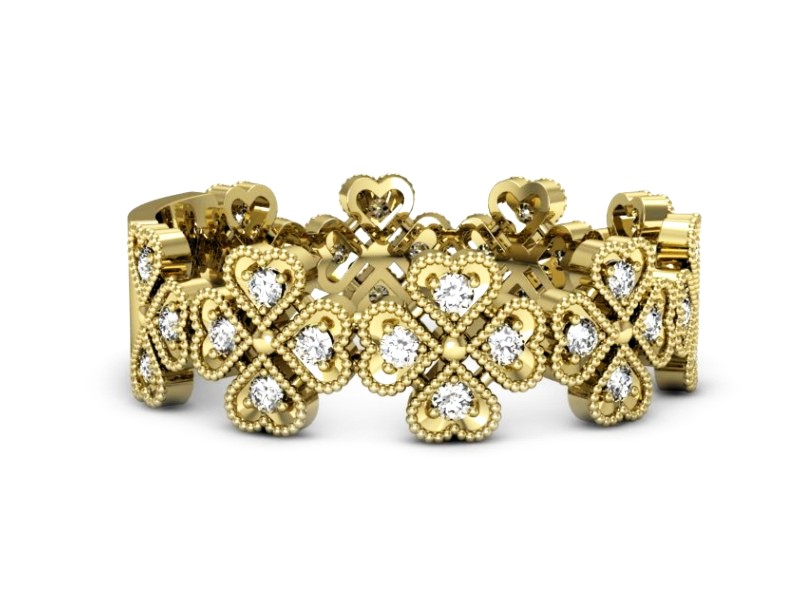 Obrączka z brylantami żółte złoto - p16233z — zdjęcie 2