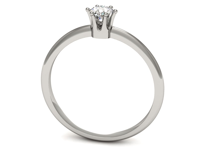 Złoty pierścionek z brylantem białe złoto - p16236b — zdjęcie 3