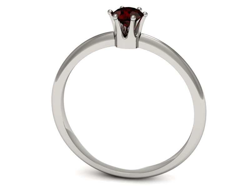 Złoty pierścionek z granatem białe złoto - p16236bgr — zdjęcie 3