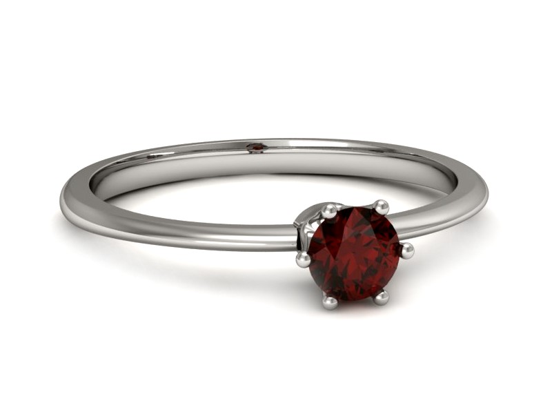 Złoty pierścionek z granatem białe złoto - p16236bgr — zdjęcie 2