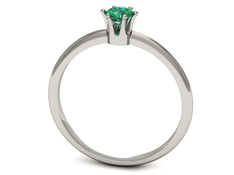 Złoty pierścionek ze szmaragdem białe złoto - p16236bsm — zdjęcie 3