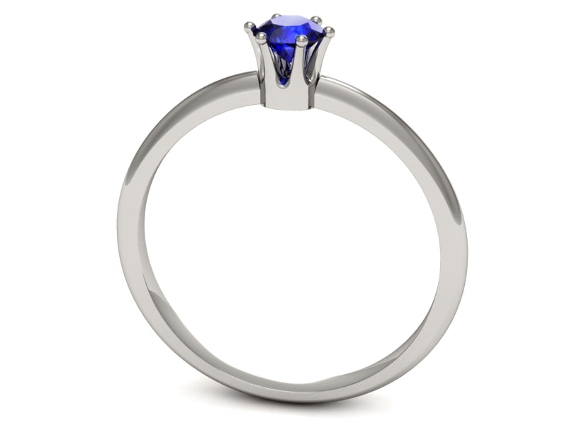 Złoty pierścionek z szafirem białe złoto - p16236bszc — zdjęcie 3