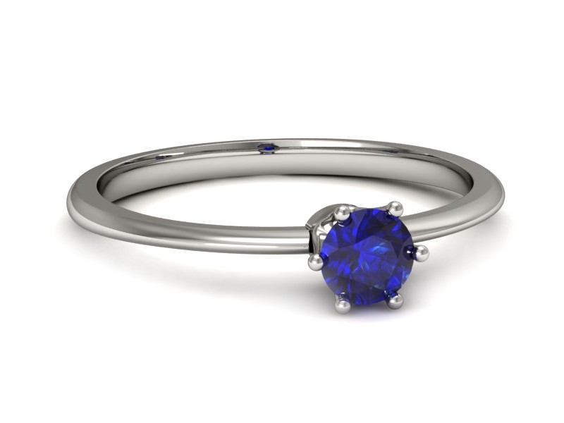Złoty pierścionek z szafirem białe złoto - p16236bszc — zdjęcie 2