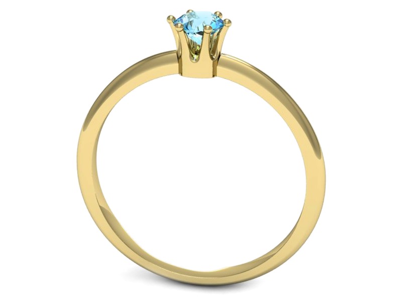 Złoty pierścionek z topazem żółte złoto - p16236za — zdjęcie 3