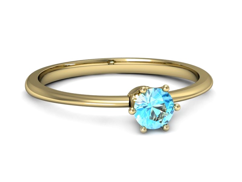 Złoty pierścionek z topazem żółte złoto - p16236za — zdjęcie 2