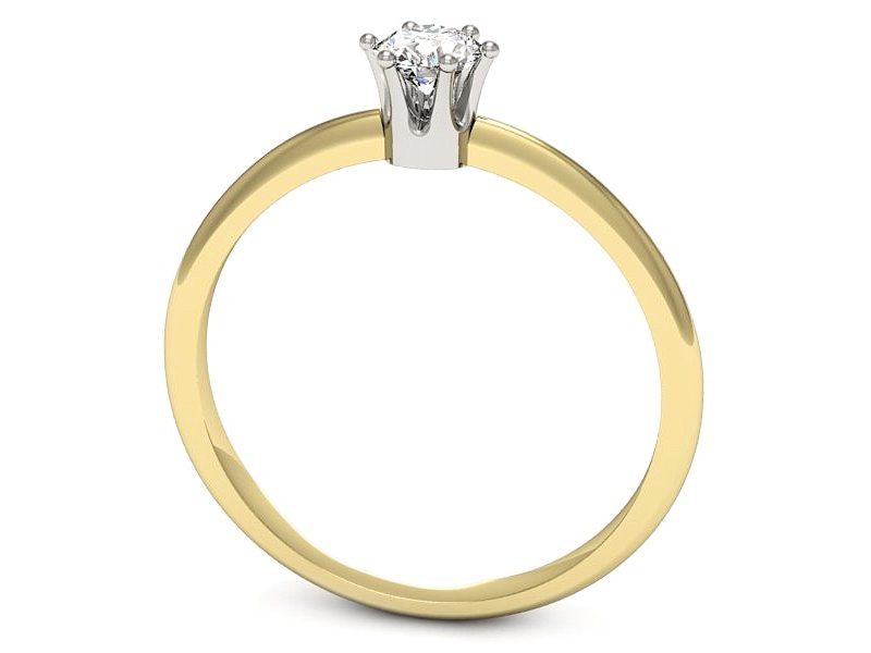 Pierścionek z diamentem żółte i białe złoto - p16236zb — zdjęcie 3