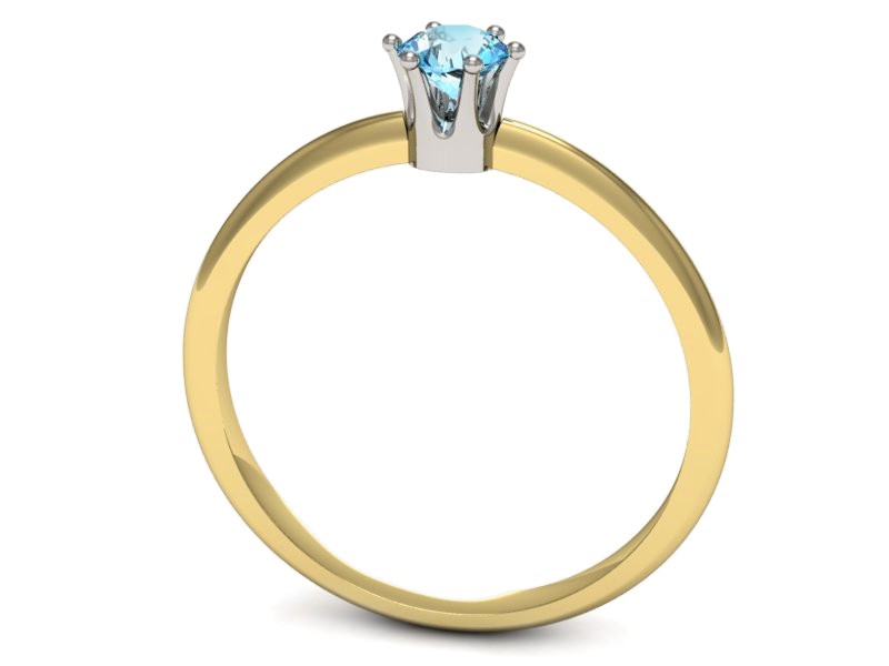 Pierścionek z topazem żółte białe złoto - p16236zba — zdjęcie 3