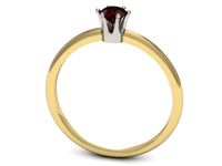 Pierścionek z granatem z żółtego i białego złota 585 - p16236zbgr- 3