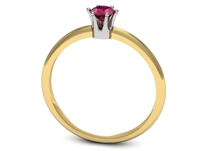 Pierścionek z rubinem żółte białe złoto - p16236zbr — zdjęcie 3