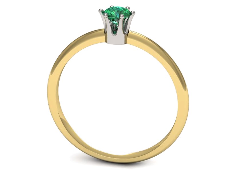 Pierścionek ze szmaragdem żółte i białe złoto - p16236zbsm — zdjęcie 3