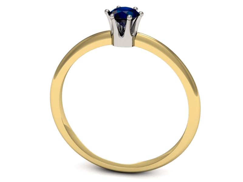 Pierścionek z szafirem żółte białe złoto - p16236zbsz — zdjęcie 3