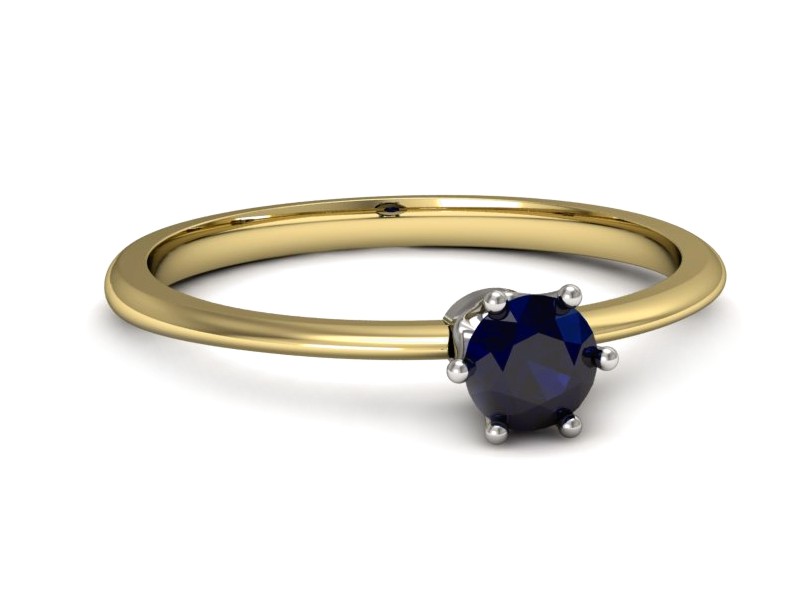 Pierścionek z szafirem żółte białe złoto - p16236zbsz — zdjęcie 2