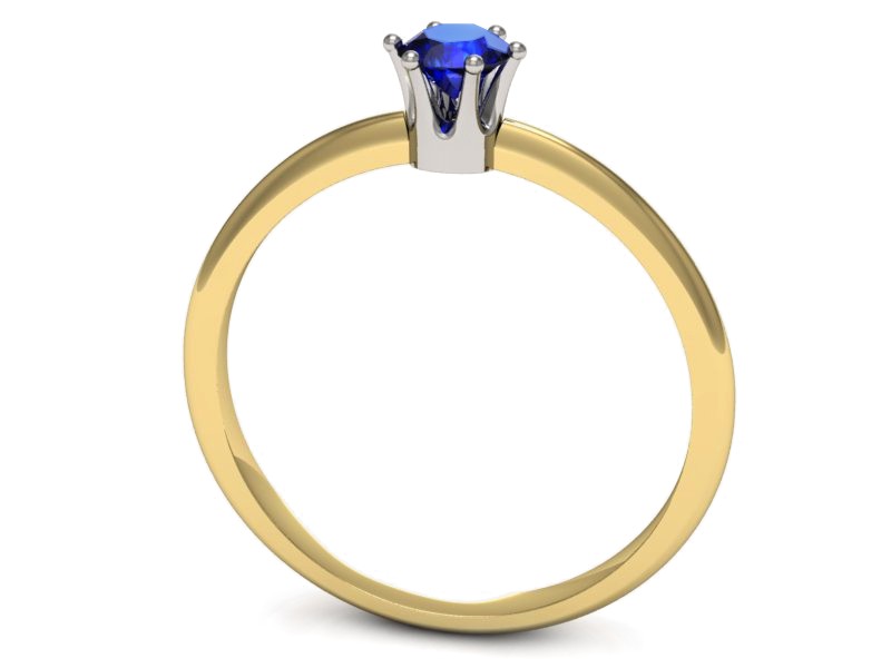 Pierścionek z szafirem żółte białe złoto - p16236zbszc — zdjęcie 3