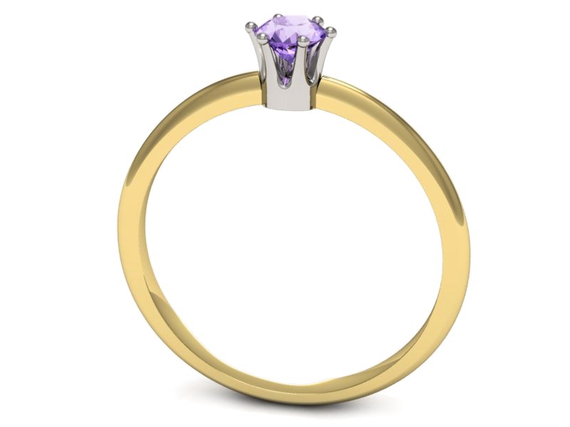 Pierścionek z tanzanitem żółte białe złoto - p16236zbt — zdjęcie 3