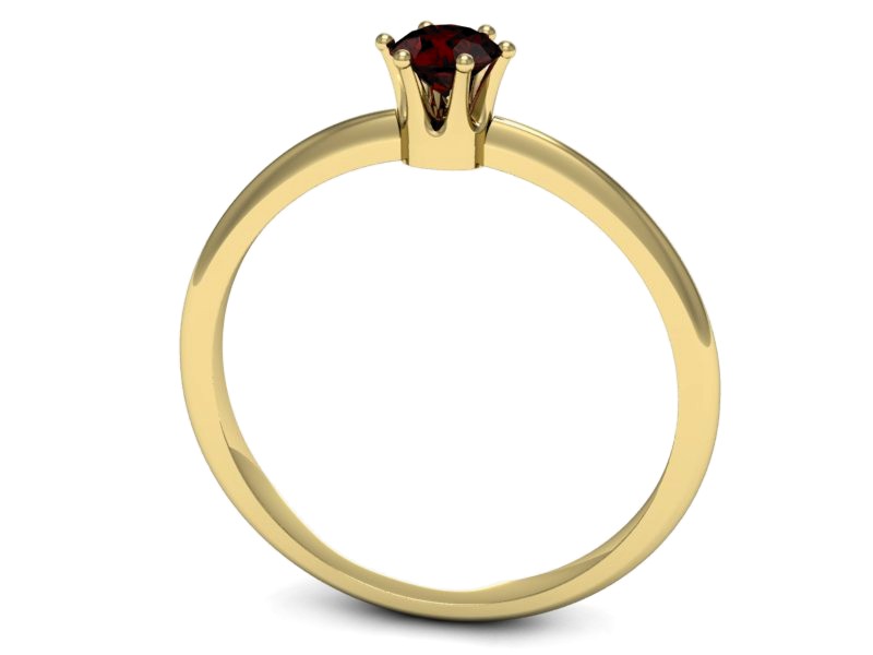 Złoty pierścionek z granatem żółte złoto - p16236zgr — zdjęcie 3