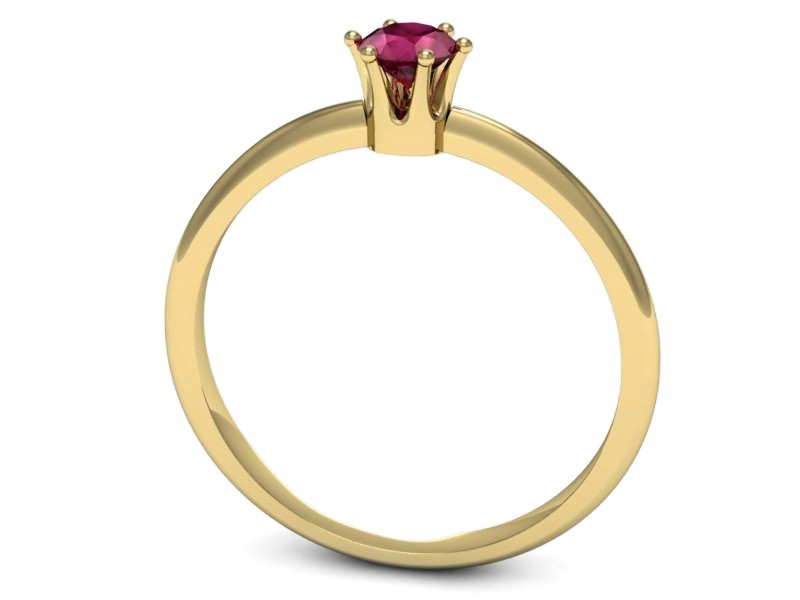 Złoty pierścionek z rubinem żółte złoto - p16236zr — zdjęcie 3