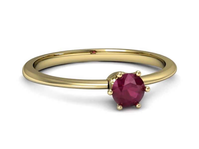 Złoty pierścionek z rubinem żółte złoto - p16236zr — zdjęcie 2