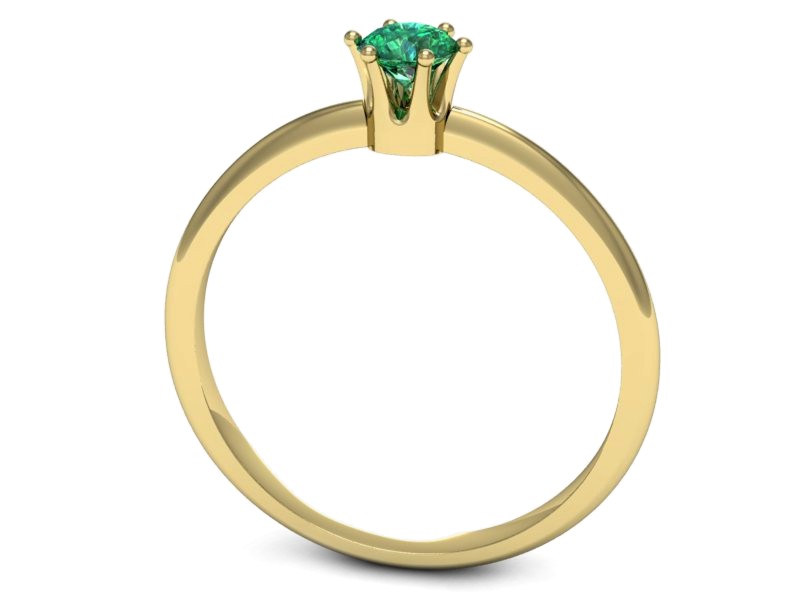 Złoty pierścionek ze szmaragdem żółte złoto - p16236zsm — zdjęcie 3