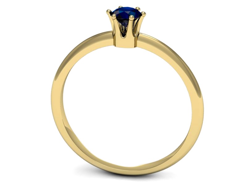 Złoty pierścionek z szafirem żółte złoto - p16236zsz — zdjęcie 3