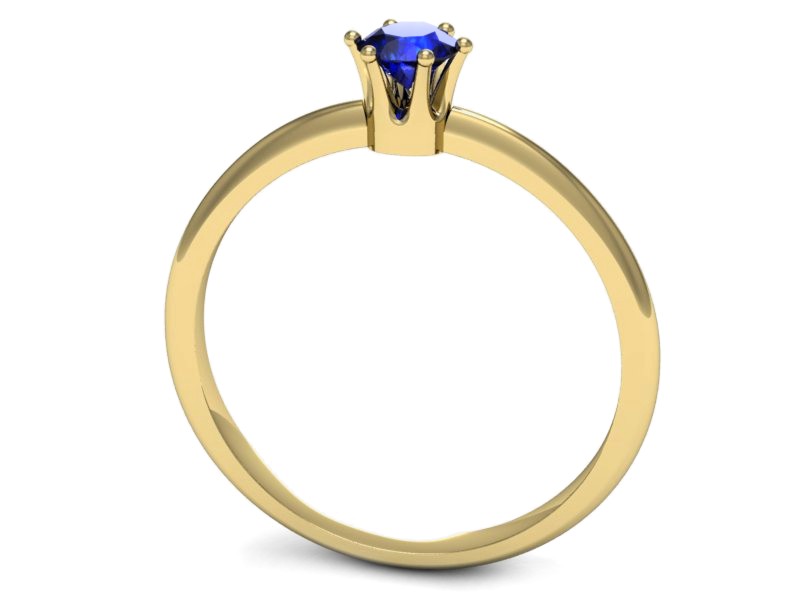 Złoty pierścionek z szafirem żółte złoto szafir - p16236zszc — zdjęcie 3