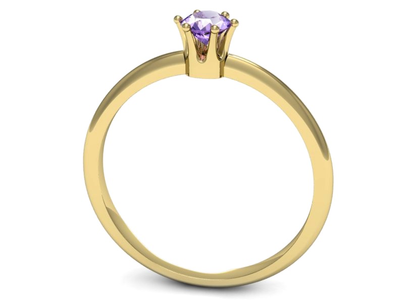 Złoty pierścionek z tanzanitem żółte złoto - p16236zt — zdjęcie 3