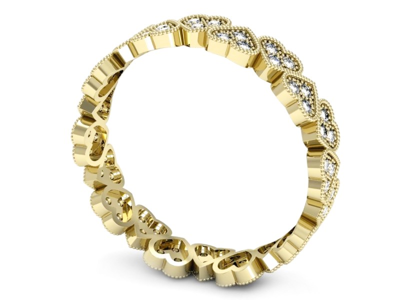 Obrączka z brylantami żółte złoto - p16237z — zdjęcie 3