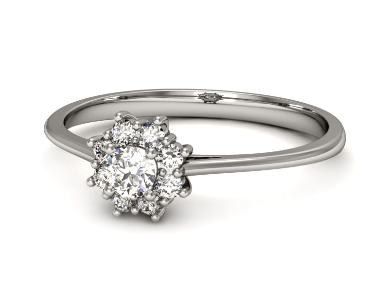 Złoty pierścionek z brylantami białe złoto - p16238b — zdjęcie 5