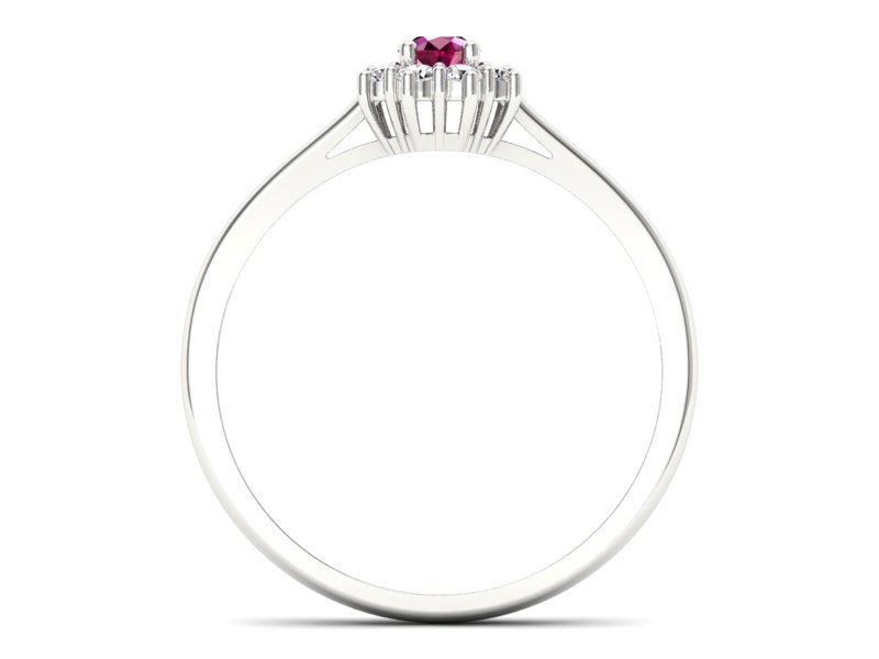 Pierścionek z rubinem i brylantami białe złoto - p16238br — zdjęcie 2