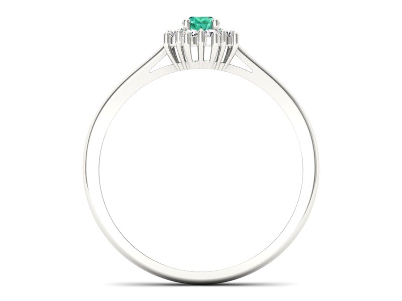 Złoty pierścionek ze szmaragdem i brylantami - p16238bsm — zdjęcie 2