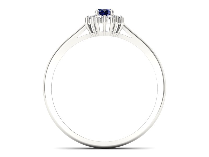 Pierścionek z szafirem i brylantami białe złoto - p16238bsz — zdjęcie 2