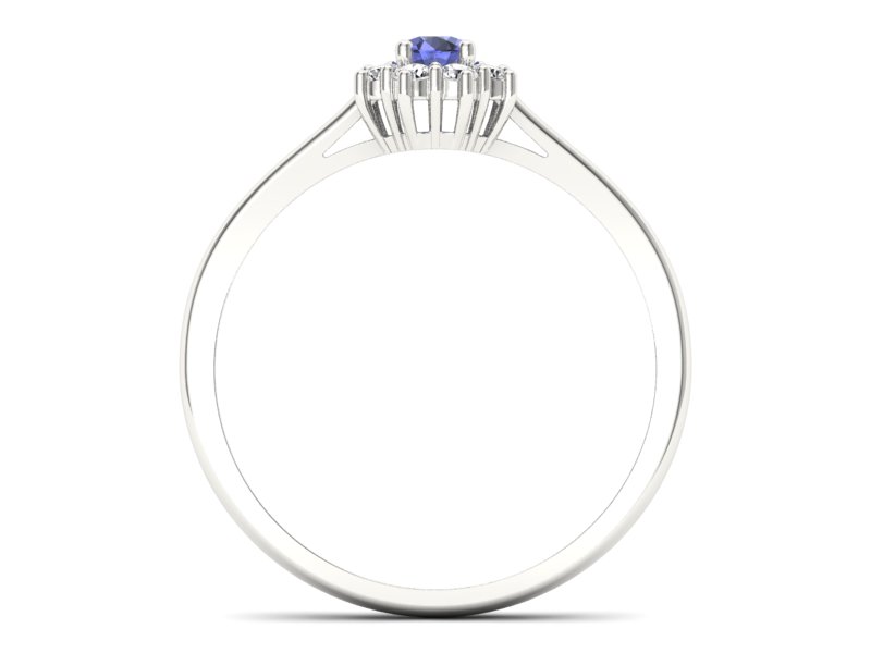 Pierścionek z tanzanitem białe złoto z brylantami - p16238bt — zdjęcie 2