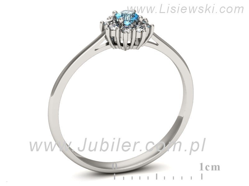 Pierścionek z topazem i brylantami białe złoto - p16238btp — zdjęcie 3