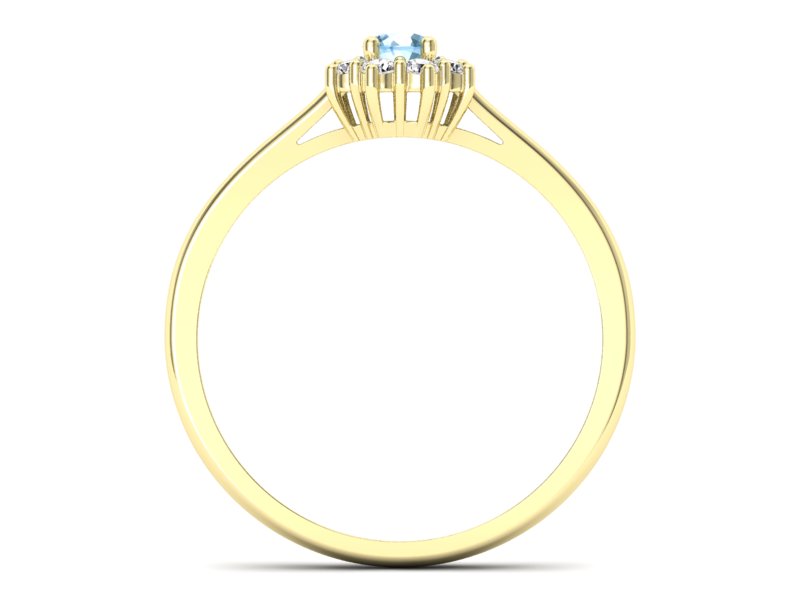 Pierścionek z topazem i brylantami żółte złoto - p16238za — zdjęcie 2