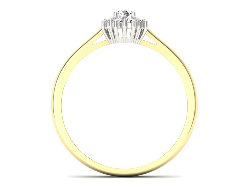 Pierścionek z diamentami żółte i białe złoto - p16238zb — zdjęcie 2