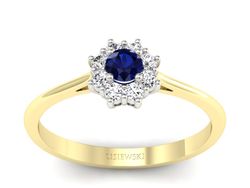 Pierścionek z szafirami i diamentami - p16238zbsz