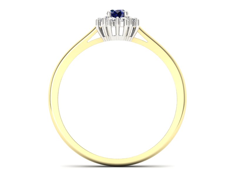 Pierścionek z szafirami i diamentami - p16238zbsz — zdjęcie 2