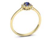 Złoty pierścionek z szafirem i diamentami - p16238zszc - 3